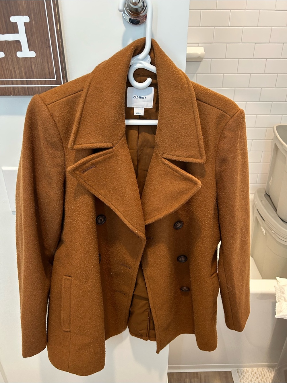 Old Navy Women's Double-Breasted Brown Peacoat